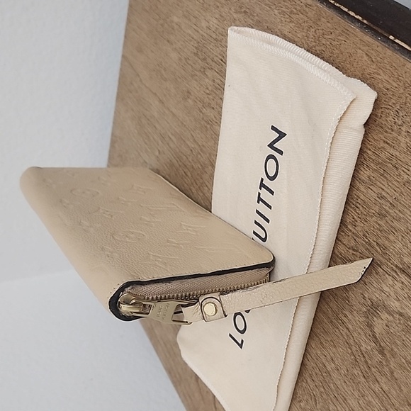 LOUIS VUITTON Round Zipper Monogram Empreinte Leather Beige Zippy Wallet - Picture 3 of 15